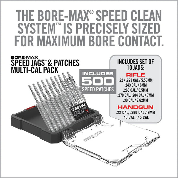 BORE-MAX SPEED JAGS & PATCHES MULTI-CAL PACK