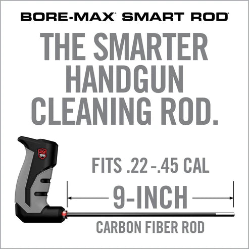 BORE-MAX® SMART ROD® – .22 – .45 CAL 9″ CARBON FIBER