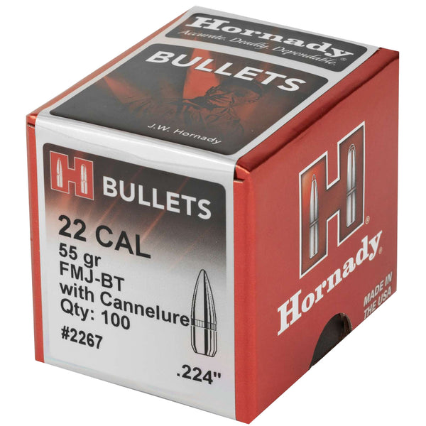 22-55GR FMJ BT WITH CANNELURE 100