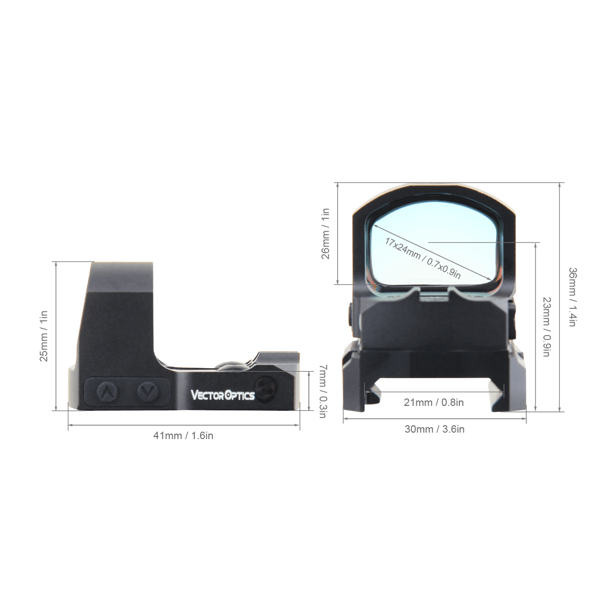 Frenzy-S 1x17x24 SAS Battery Side Loading Red Dot Sight