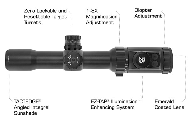 1-8X28 30mm MRC Scope, IE®, BG4 Reticle, with ACCU-SYNC®